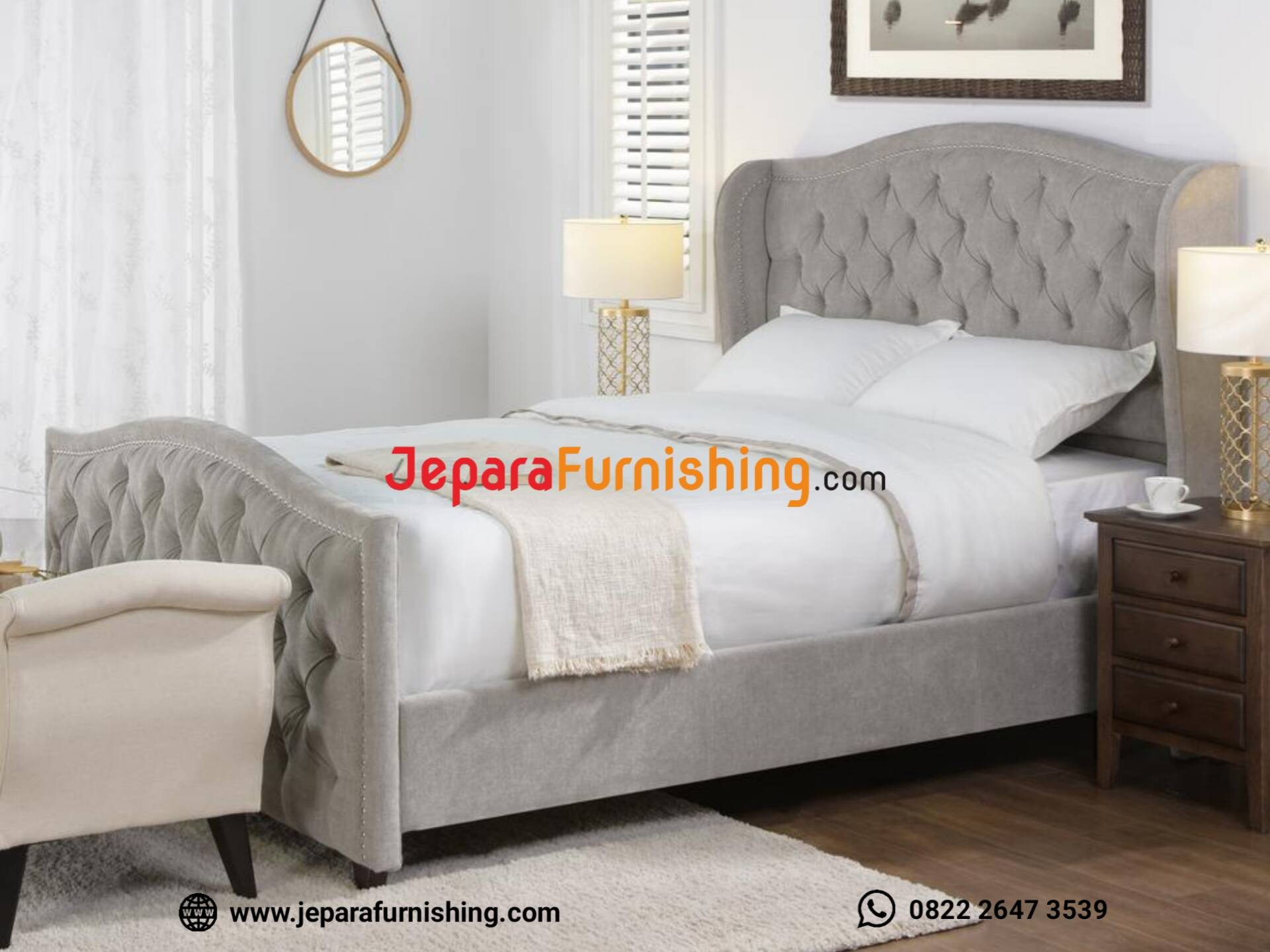 TEMPAT TIDUR SHINY SILVER GREY QUEEN SIZE (3) dipan minimalis, dipan tempat tidur, tempat tidur kayu jati, tempat tidur lapis kain, tempat tidur minimalis, tempat tidur modern, terra tempat tidur