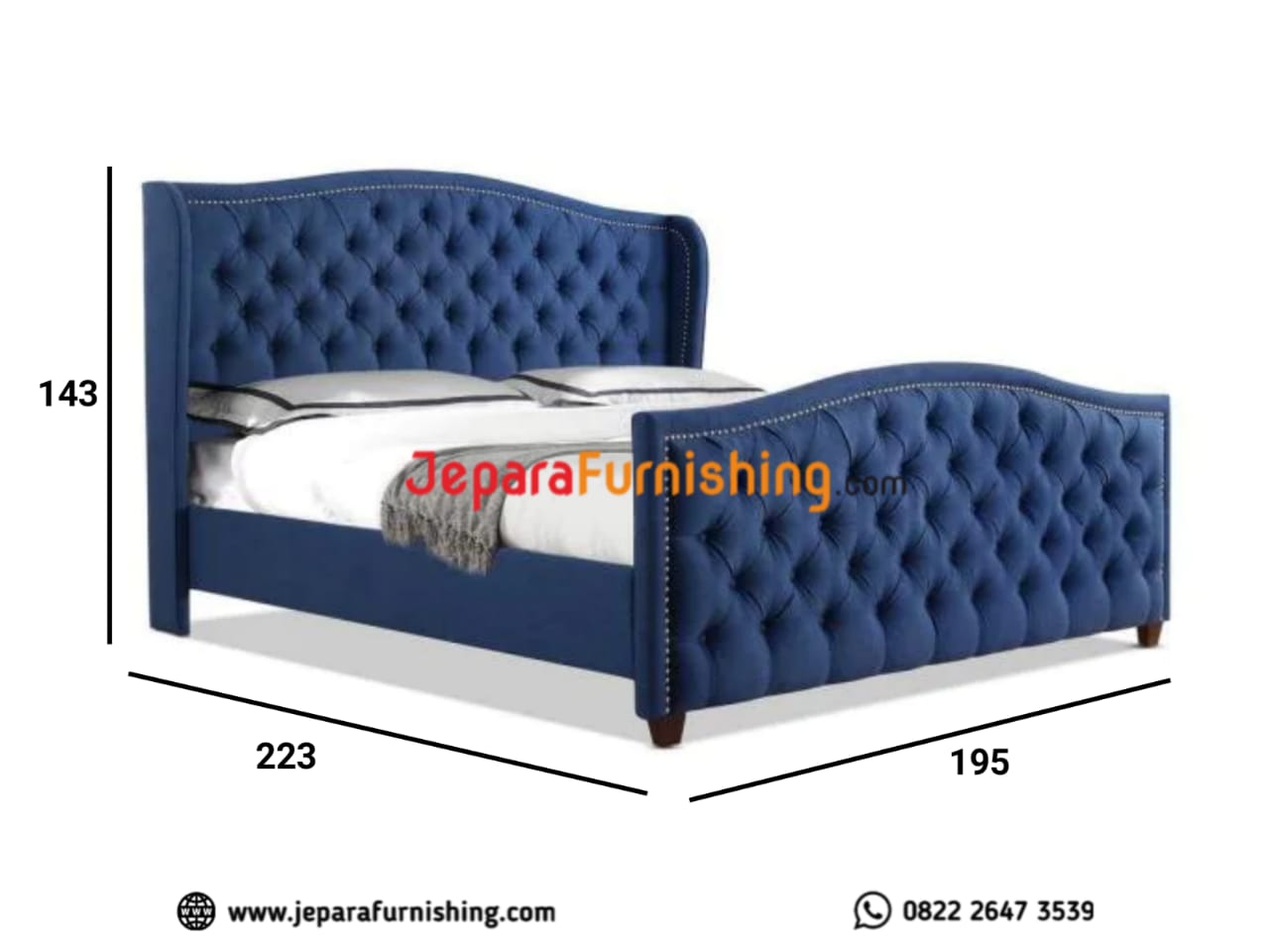 Tempat Tidur Shiny - Blue Sapphire - King Size (4) dipan minimalis, dipan tempat tidur, tempat tidur kayu jati, tempat tidur lapis kain, tempat tidur minimalis, tempat tidur modern, terra tempat tidur