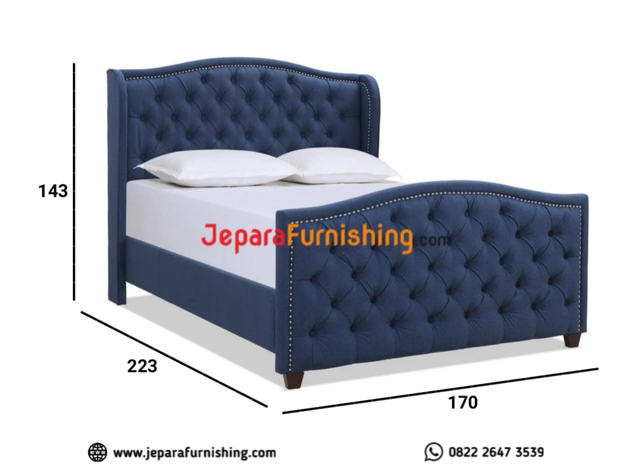 tempat tidur minimalis SHINY blue sapphire queen size (2) dipan minimalis, dipan tempat tidur, tempat tidur kayu jati, tempat tidur lapis kain, tempat tidur minimalis, tempat tidur modern, terra tempat tidur