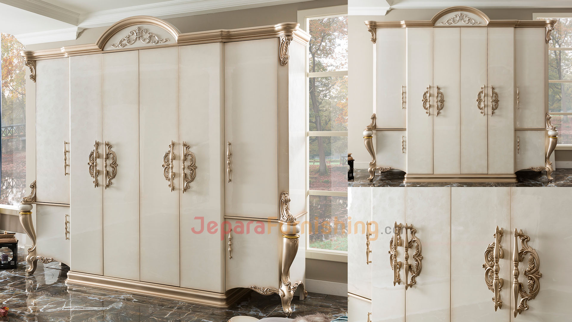 Lemari 6 Pintu Tempat Tidur Mewah PORSCHA Exclusive Lemari 6 Pintu Tempat Tidur Mewah PORSCHA Exclusive