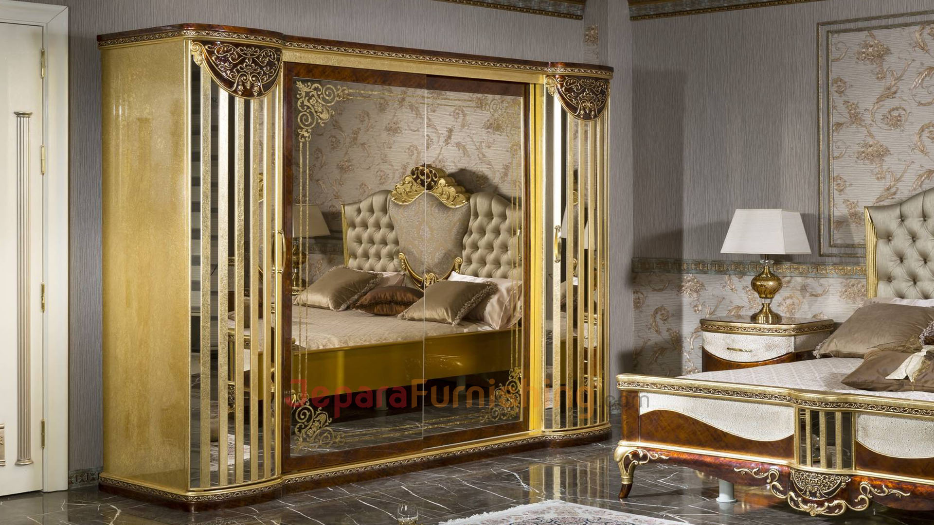 Lemari Pakaian Set Tempat Tidur Mewah Viro Exclusive Classic Lemari Pakaian Set Tempat Tidur Mewah Viro Exclusive Classic