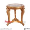 Meja Sudut Sofa Ruang Tamu Victoria Curved Golden Red