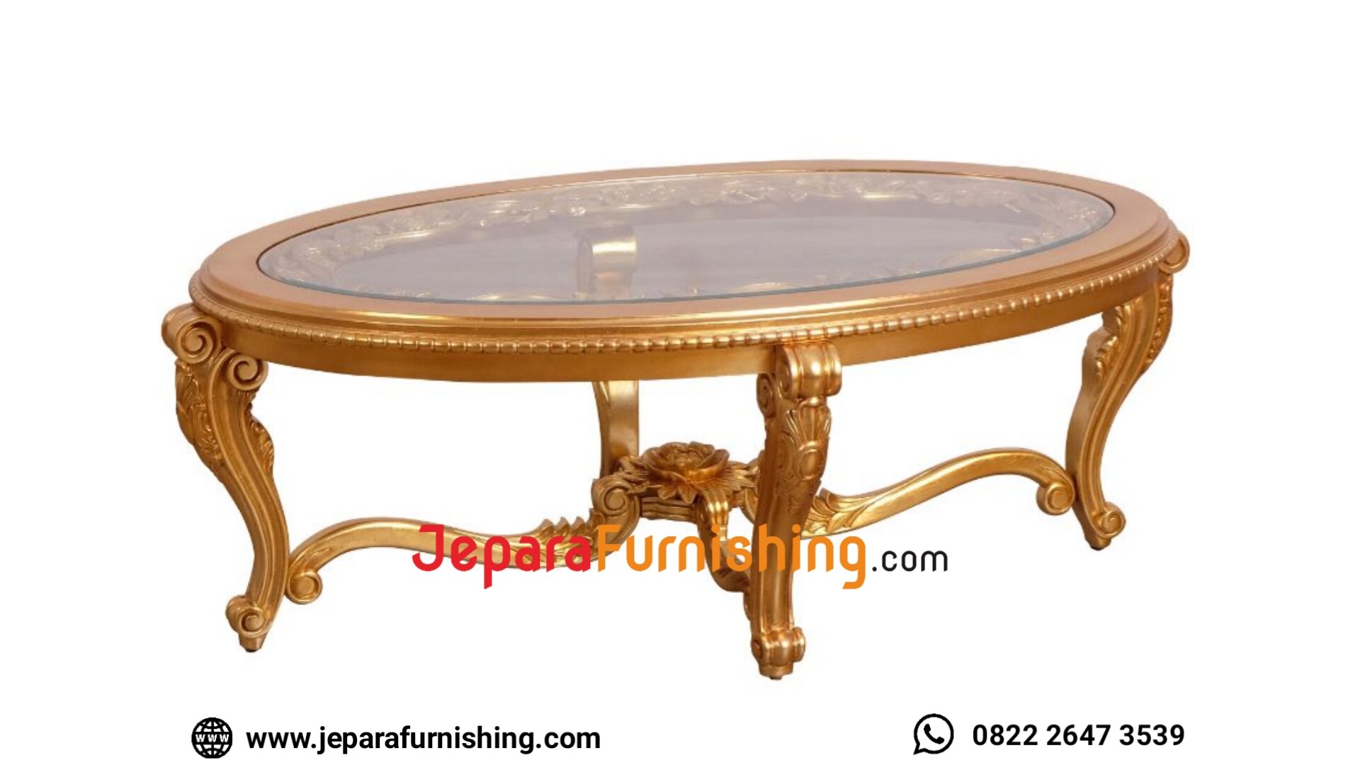 Meja Utama Sofa Ruang Tamu Victoria Curved Golden Red