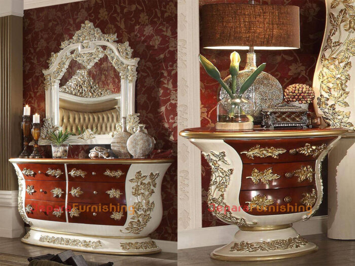 Set Tempat Tidur Mewah Royal Bombai Classic 1 Nakas Dresser Set Tempat Tidur Mewah Bombai Royal Classic