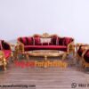 Set Sofa Ruang Tamu Victoria Curved Golden Red