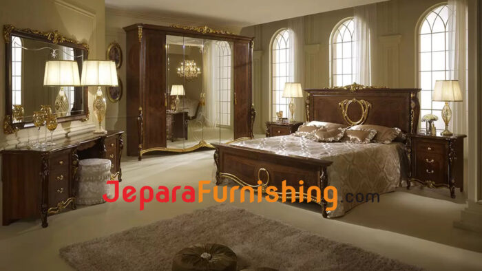 Furniture Jepara - JeparaFurnishing.com 129 set tempat tidur mewah delisa classic kayu jati asli