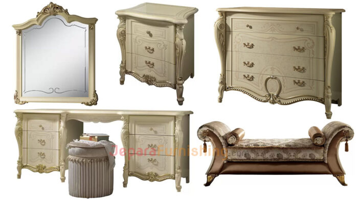 Set Tempat Tidur Mewah Camonic Classic - Kayu Solid 1 Set Furniture Kmaar Mewah Camonic Classic - Kayu Solid