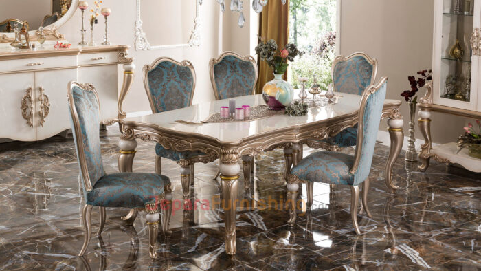 Set Meja Makan 6 Kursi Mewah Classic Porscha Exclusive