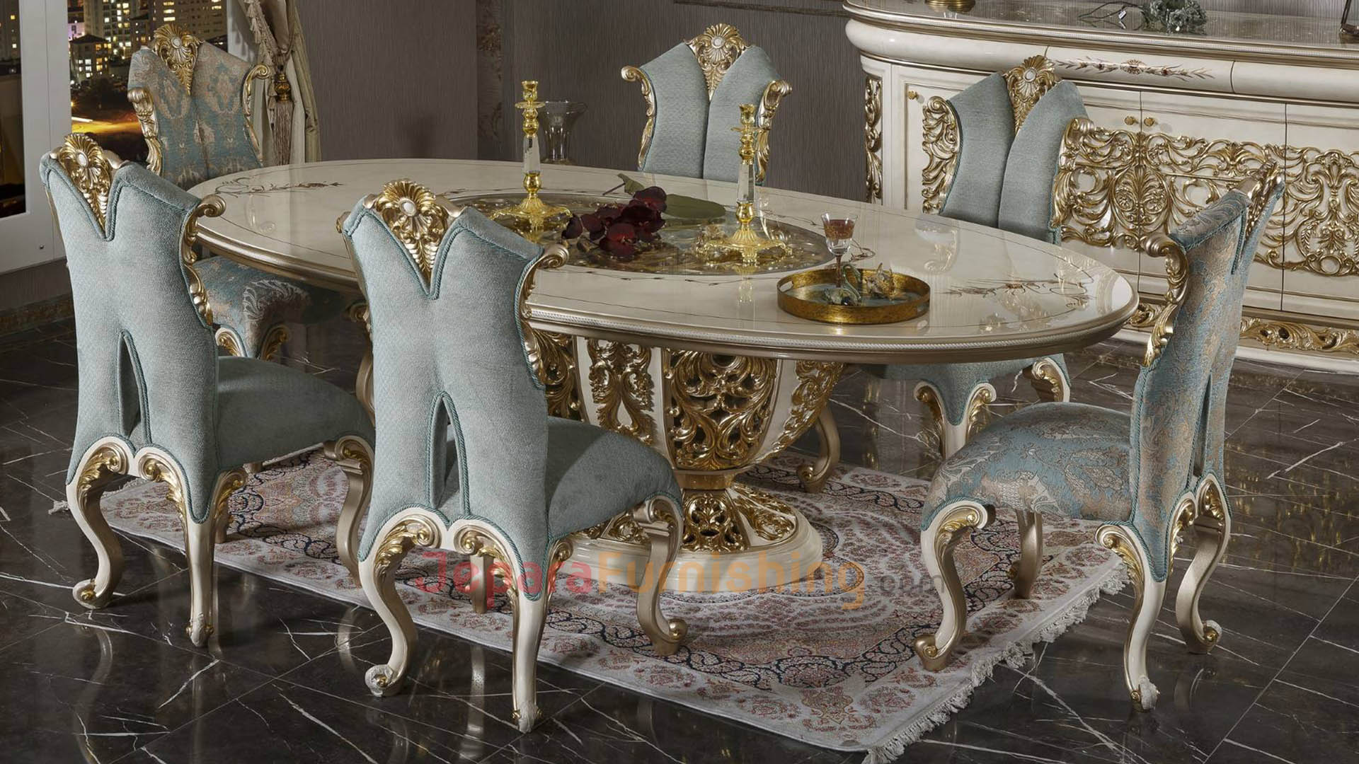 Set Meja Makan Mewah Suprincess - 6 Kursi Classic
