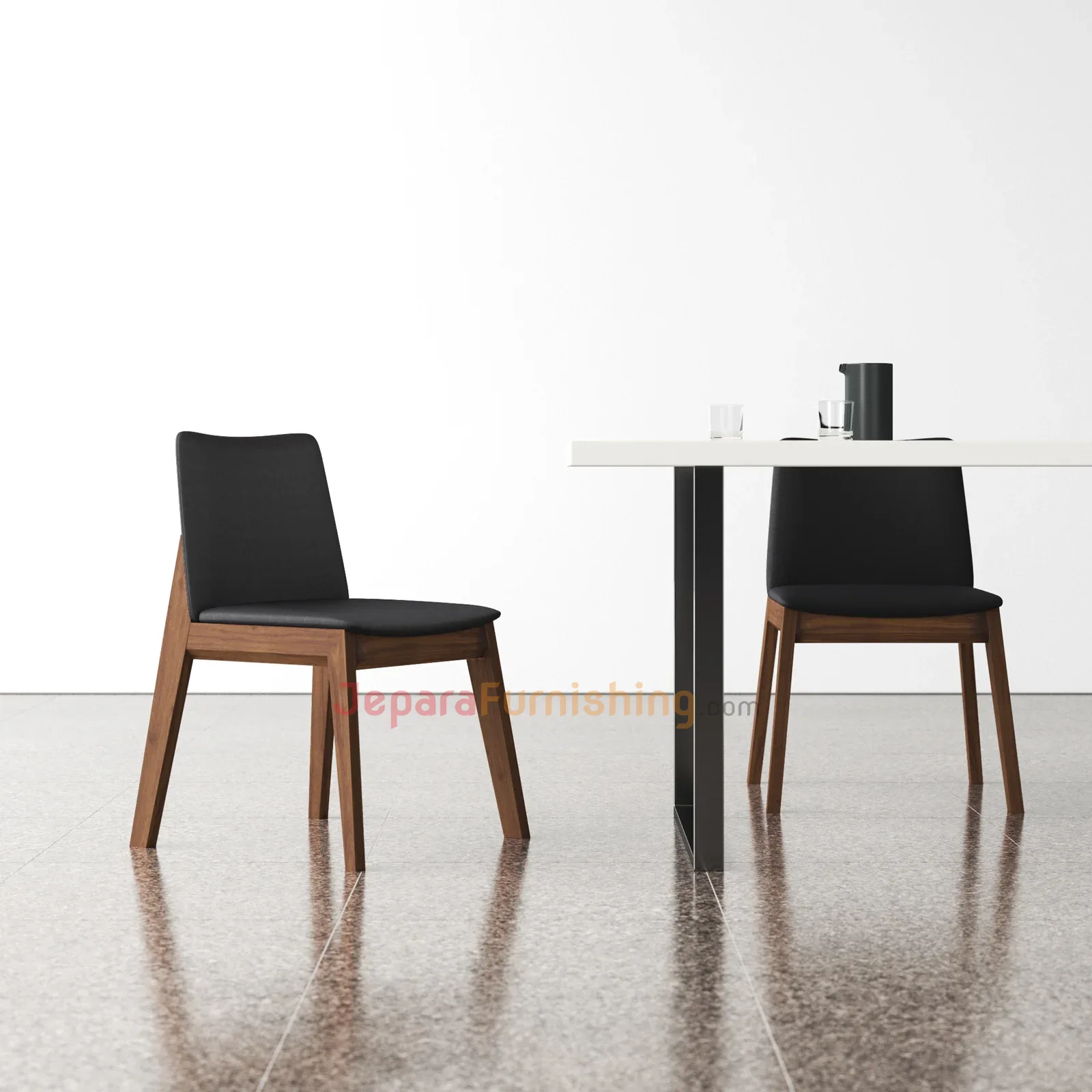 kursi arley black leather - kayu jati kursi arley black leather - kayu jati