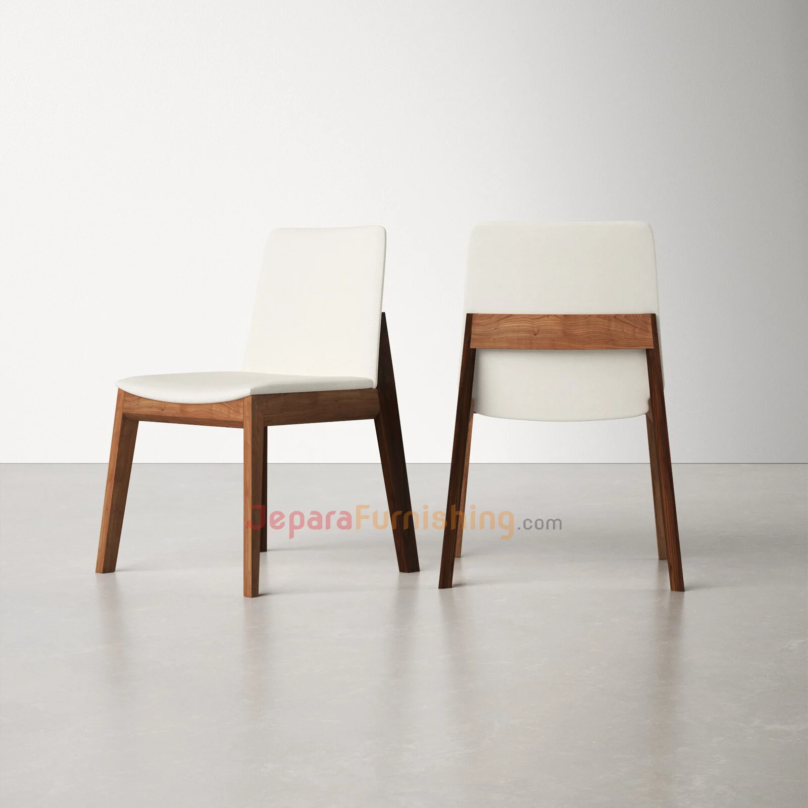 kursi cafe minimalis kayu jati - Arley White Leather 3 kursi cafe minimalis kayu jati - Arley White Leather 3