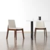 kursi cafe minimalis kayu jati - Arley White Leather 4 kursi cafe minimalis kayu jati - Arley White Leather 4