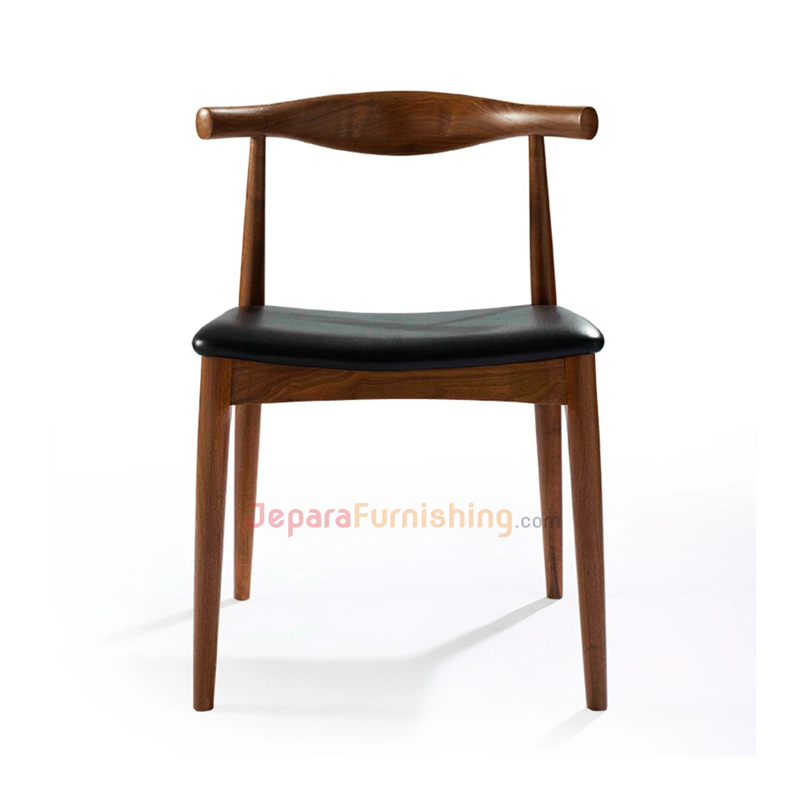 kursi makan minimalis kayu jati - Bening Black Leather