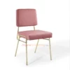 kursi makan minimalis stainless gold - aley pink kursi makan minimalis stainless gold - aley pink