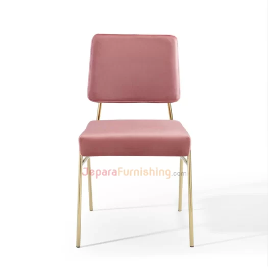 kursi makan minimalis stainless gold - aley pink 3