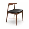 kursi makan modern kayu jati - Bening Black Leather kursi makan modern kayu jati - Bening Black Leather