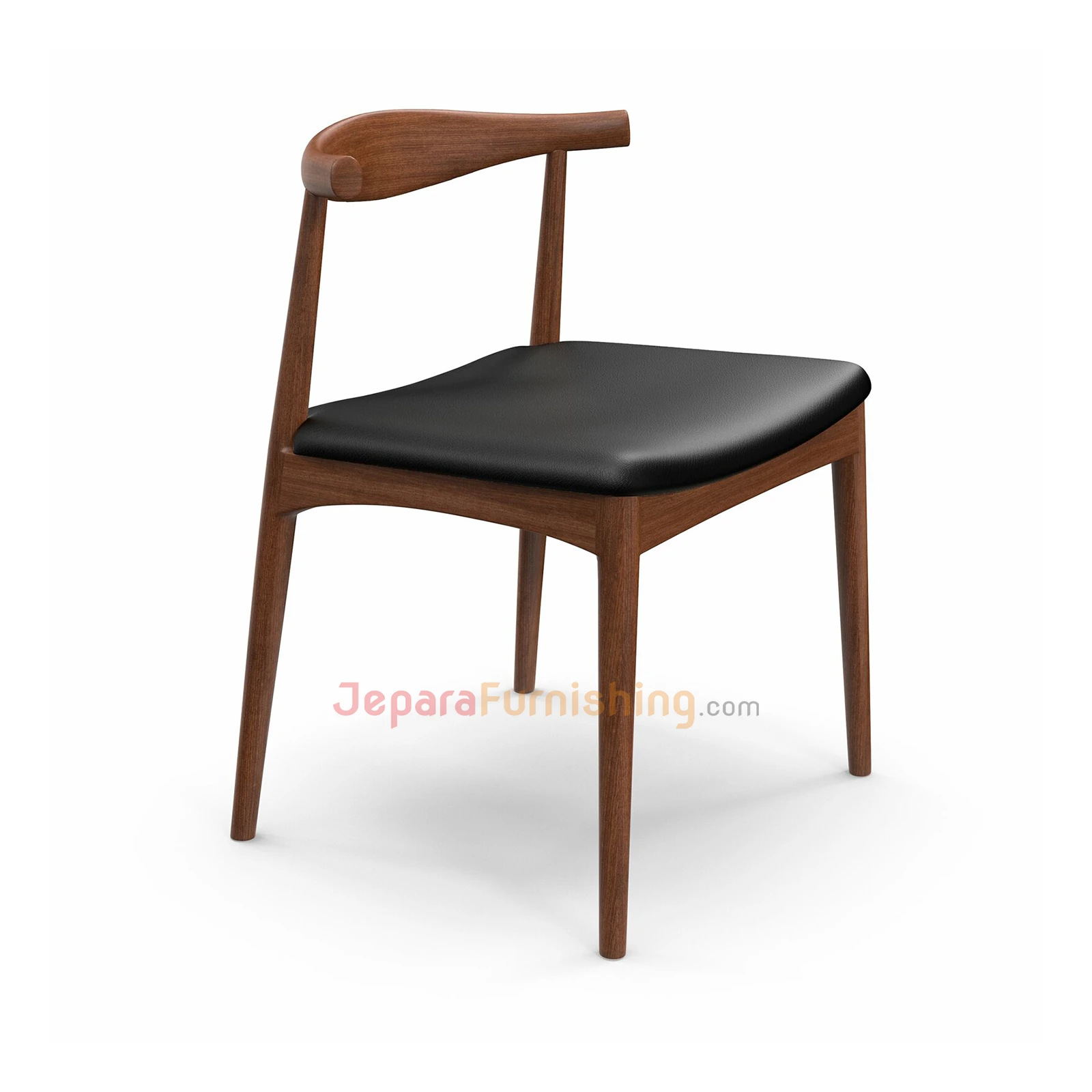 kursi makan modern kayu jati - Bening Black Leather kursi makan modern kayu jati - Bening Black Leather