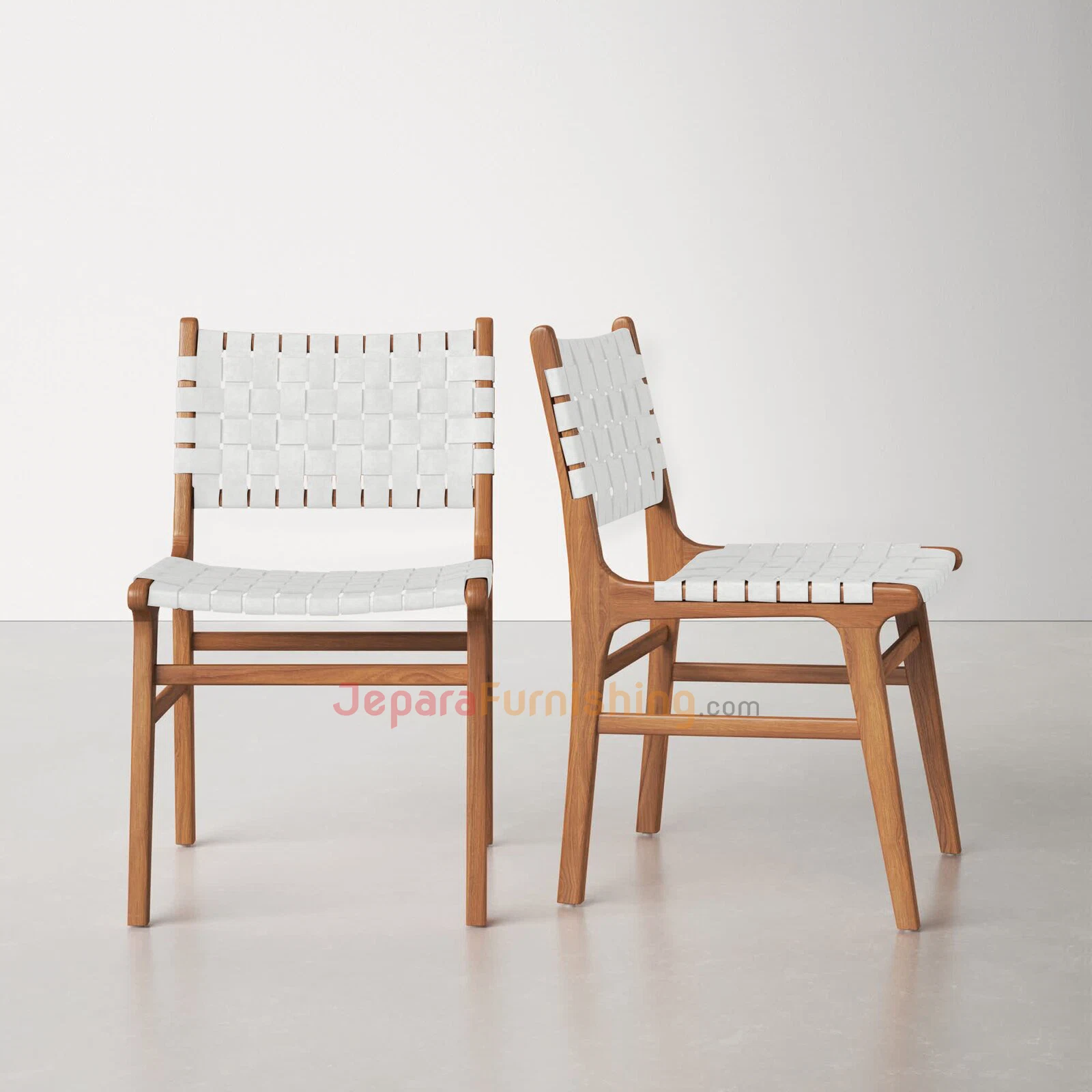 set kursi makan minimalis cafe dan resto - Herman White Leather set kursi makan minimalis cafe dan resto - Herman White Leather