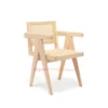 Jeneta Rotan Minimalis Armchair (Natural) - Kursi Cafe dan Resto
