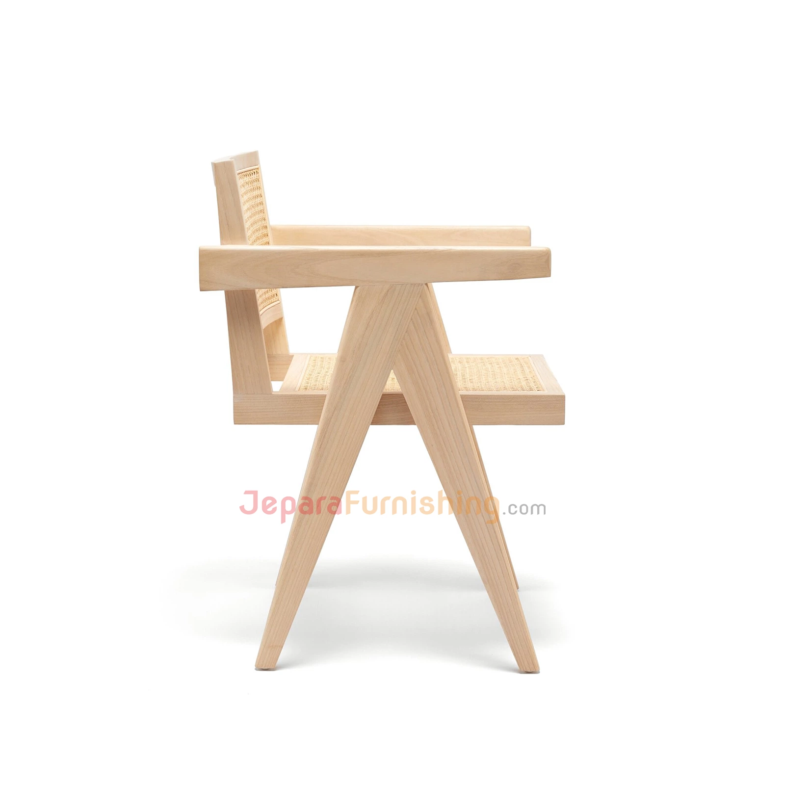 Jeneta Rotan Minimalis Armchair (Natural) - Kursi Makan Cafe & Resto