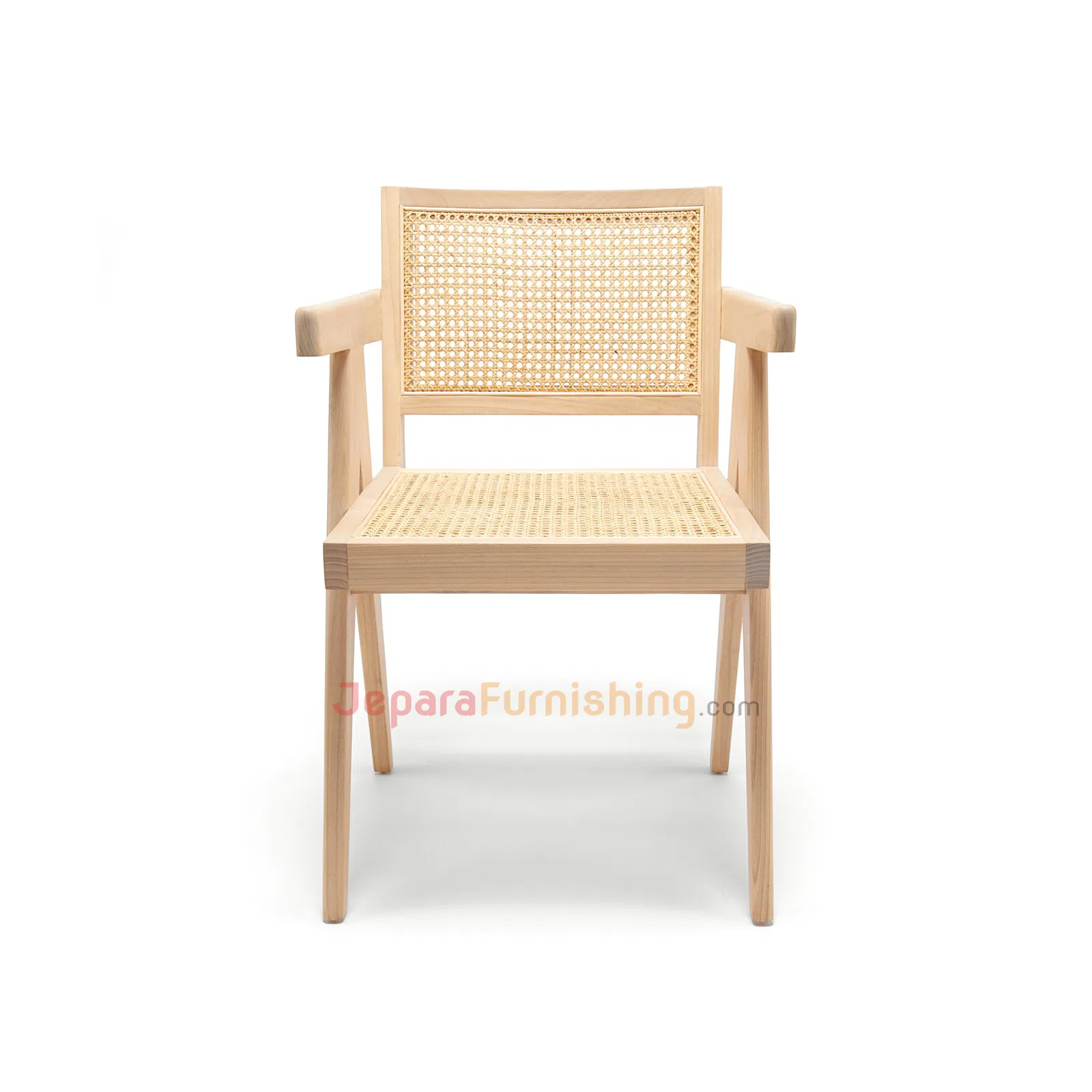 Jeneta Rotan Minimalis Armchair (Natural) - Kursi Makan Cafe dan Resto
