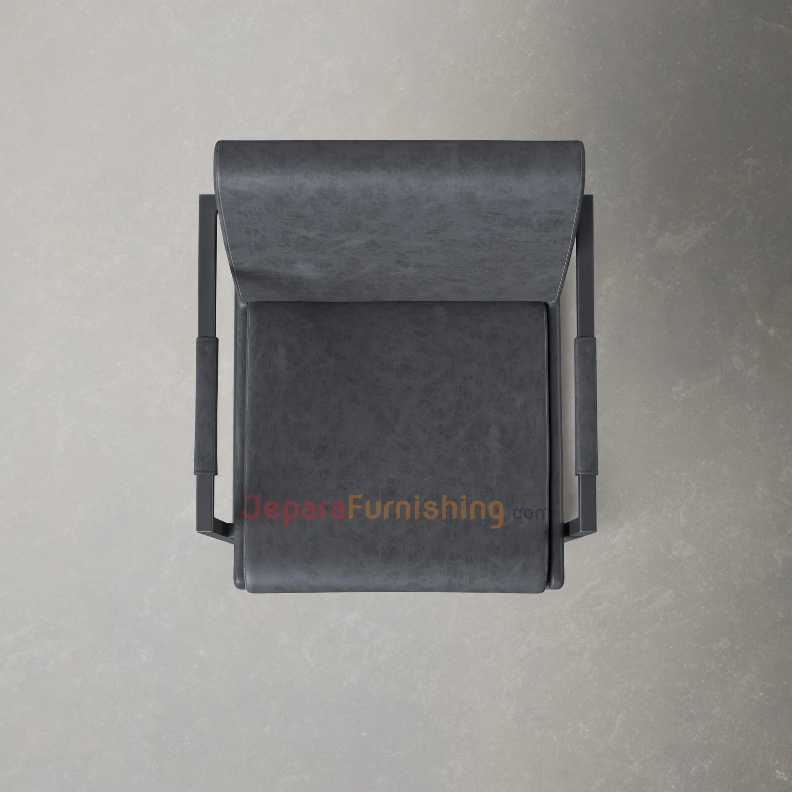 Kursi Besi Minimalis Kania Black Leather (2)