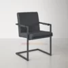 Kursi Besi Minimalis Kania Black Leather (3)