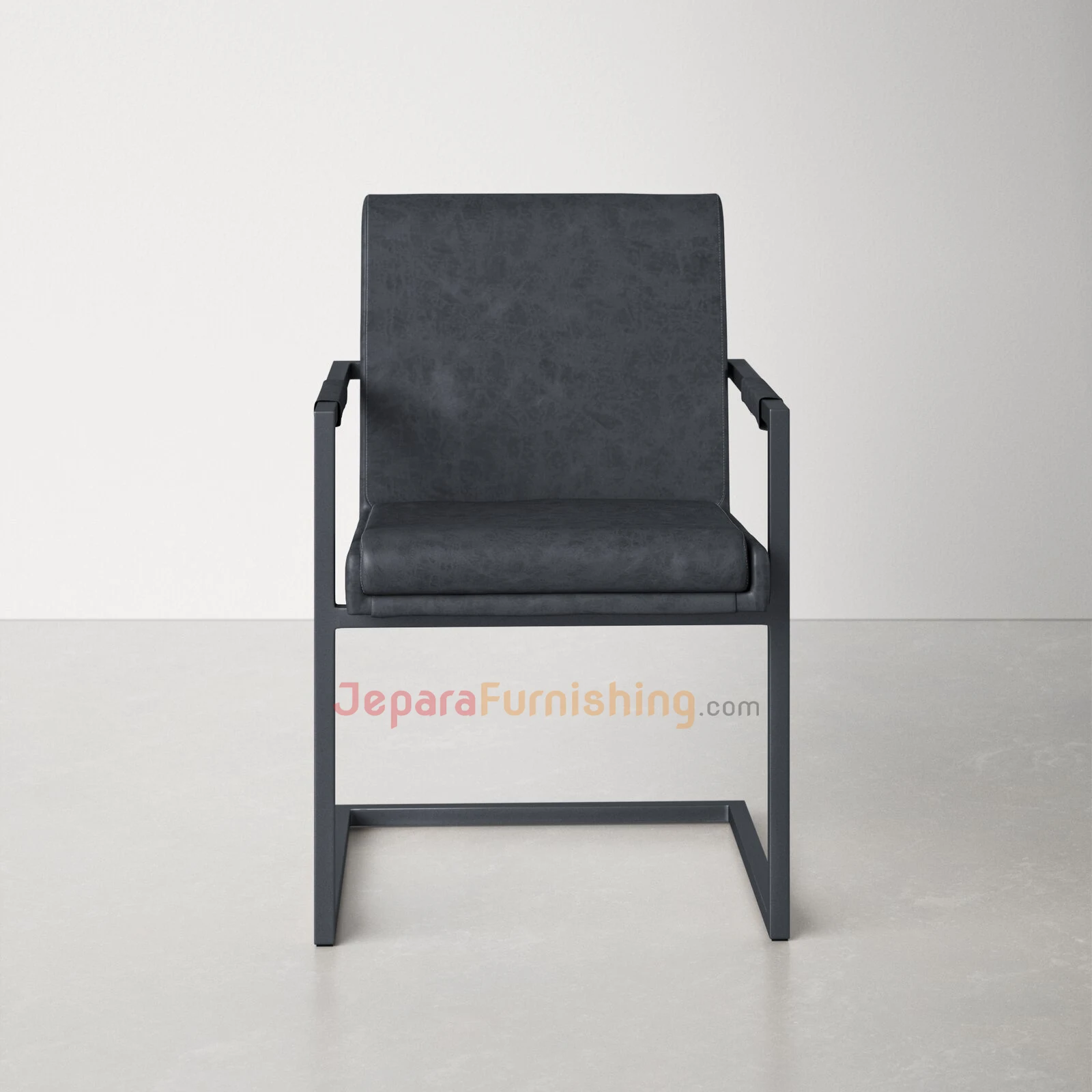 Kursi Besi Minimalis Kania Black Leather