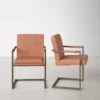 Kursi Besi Minimalis Kania Brwon Leather (2) Kursi Besi Minimalis Kania Brwon Leather (2)