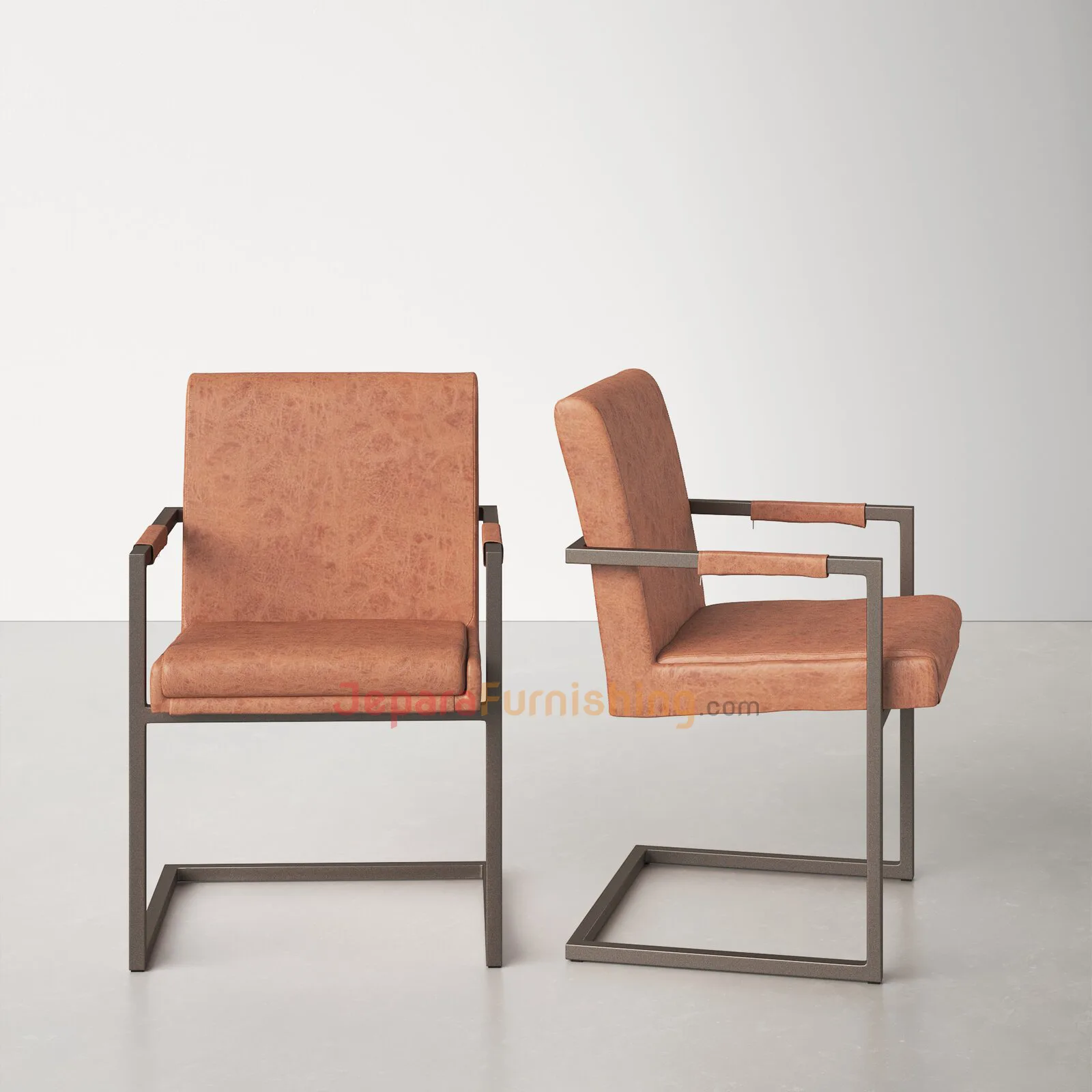 Kursi Besi Minimalis Kania Brwon Leather (2) Kursi Besi Minimalis Kania Brwon Leather (2)
