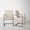 Kursi Besi Minimalis - Kania Cream Leather (1)
