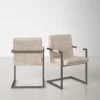 Kursi Besi Minimalis - Kania Cream Leather