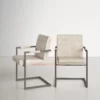 Kursi Besi Minimalis - Kania Cream Leather (2)