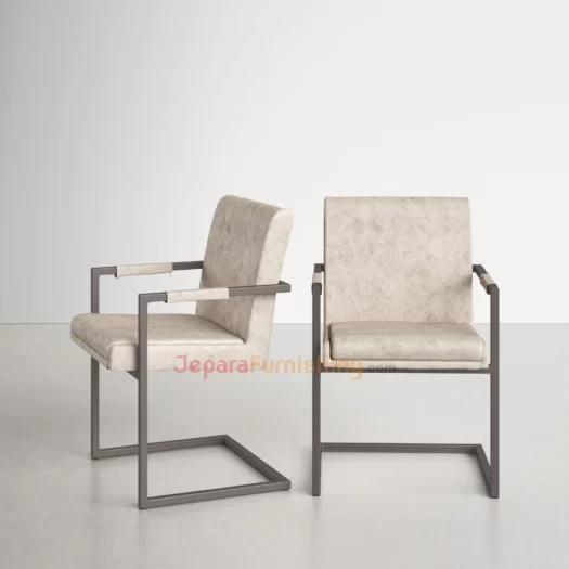 Products 35 Kursi Besi Minimalis - Kania Cream Leather (2)