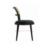 Kursi Makan cafe Restoran - Modern Black Round Ladcer Minimalis