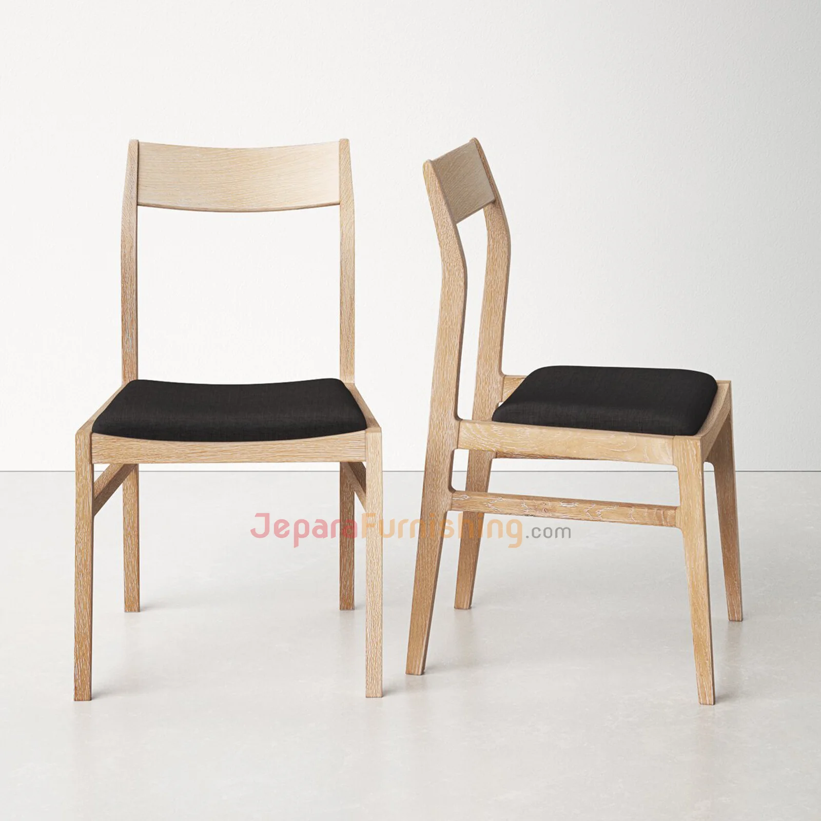 kursi cafe minimalis kayu jati - Isyara White Wash