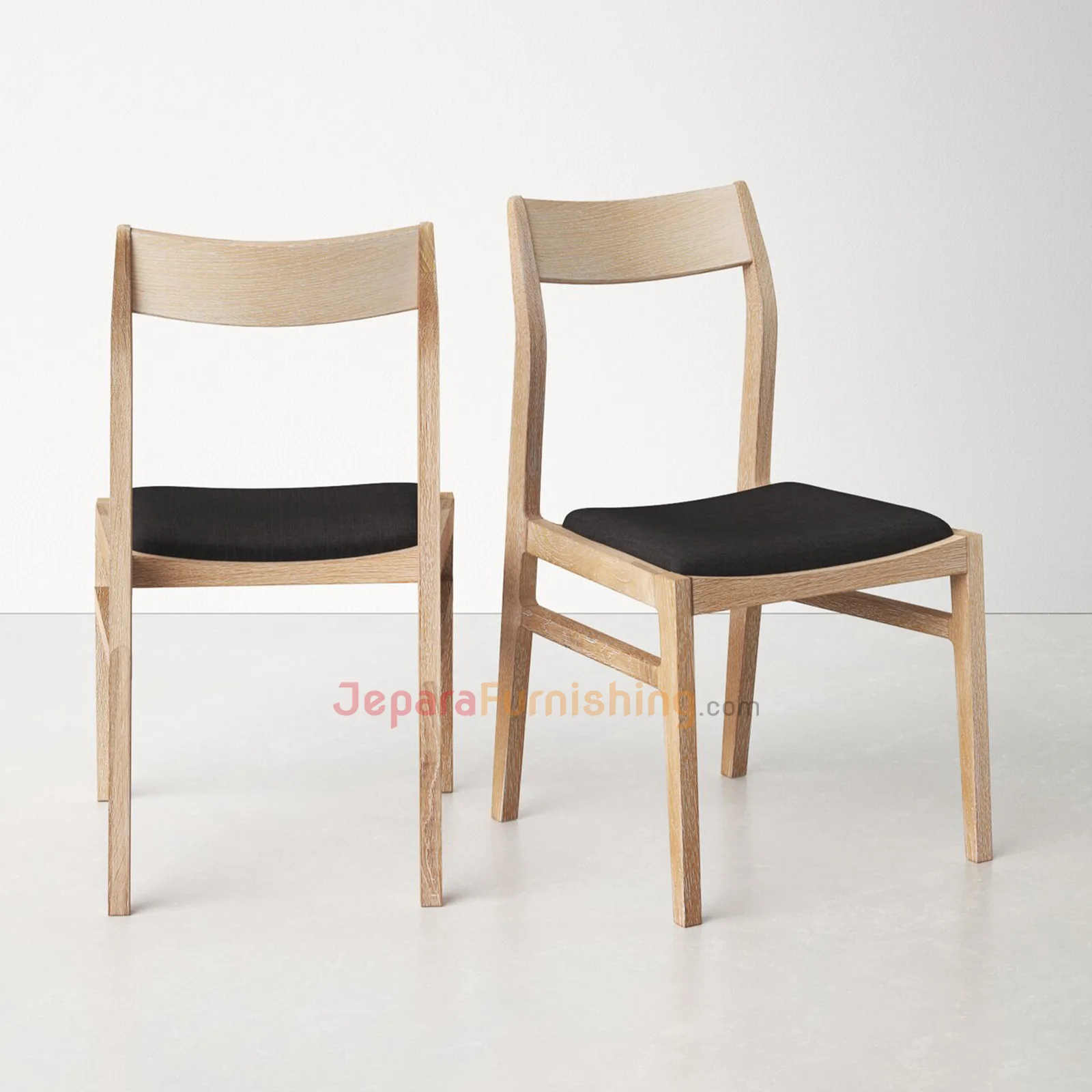 kursi makan minimalis kayu jati - Isyara White Wash