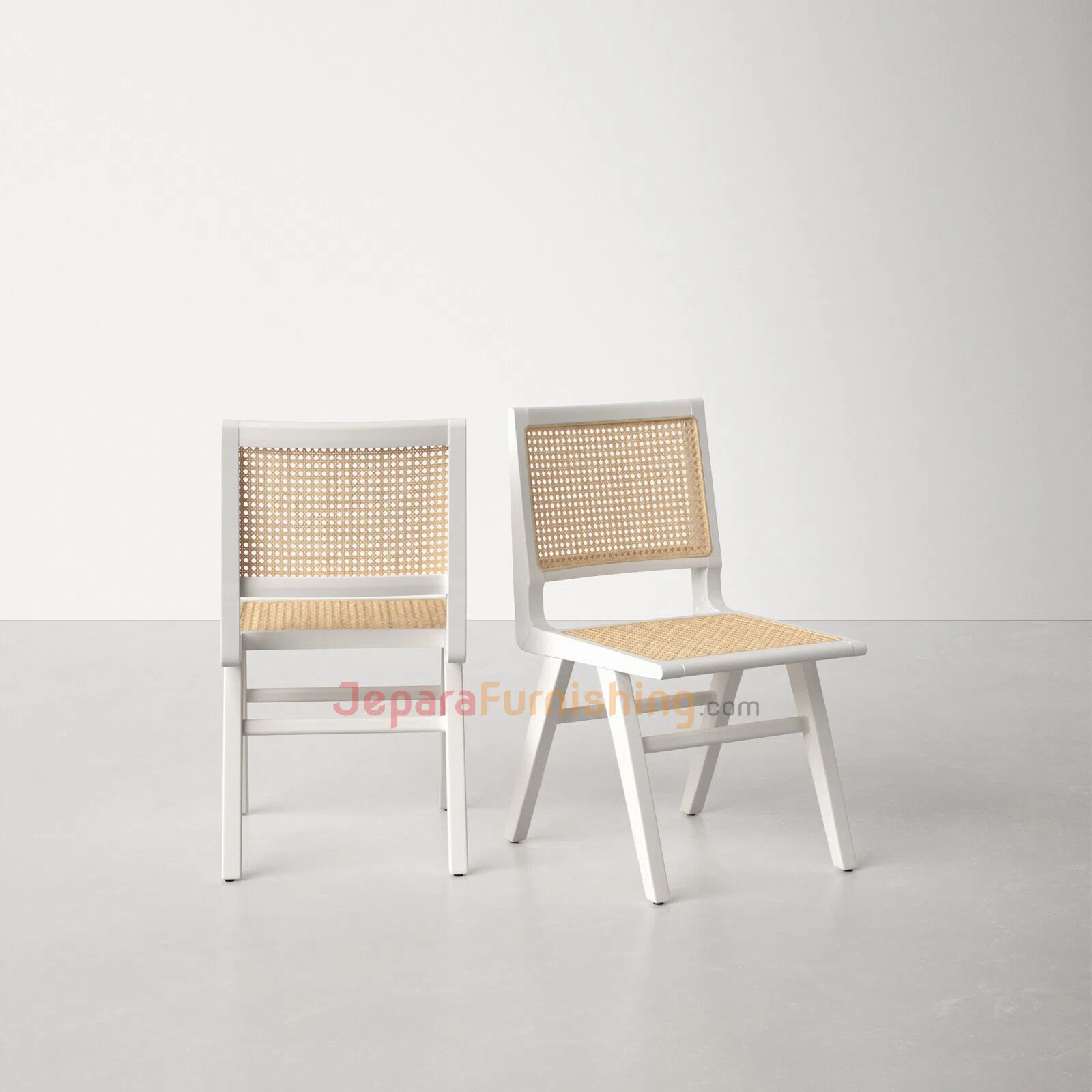 kursi makan minimalis modern (putih) - Itcus Rotan