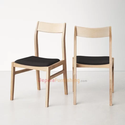 kursi resto minimalis kayu jati - Isyara White Wash
