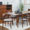 set kursi makan cafe resto minimalis kayu jati - Isyara Gray