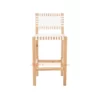 Bovar White Leather & Natural - Kursi Bar Kayu Minimalis