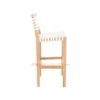 Bovar White Leather & Natural - Kursi Barstool Kayu Minimalis