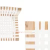Bovar White Leather & Natural - Kursi Barstool Kayu Minimalis Modern