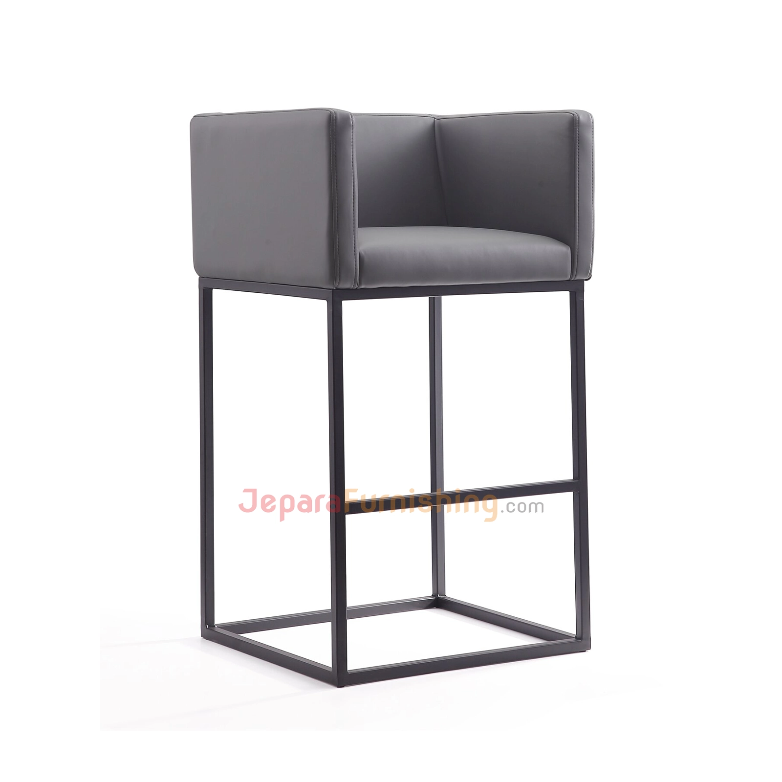 Champion Bar Stool Gray & Black - Kursi Bar Minimalis Besi (2)