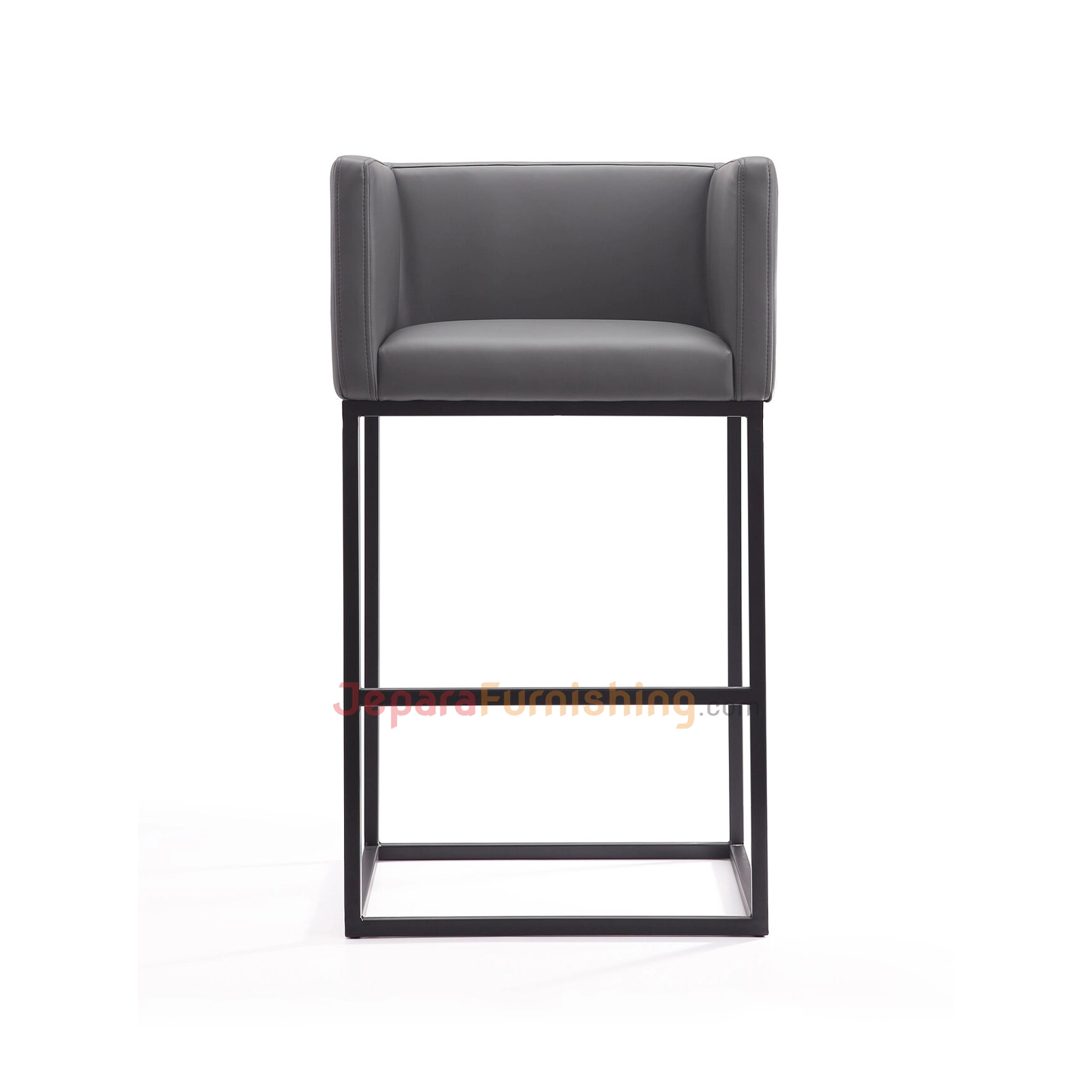 Champion Bar Stool Gray & Black - Kursi Bar Minimalis Besi