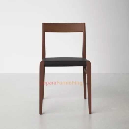 Furniture Jepara - JeparaFurnishing.com 99 Kursi Makan Minimalis Kayu Jati - Vincent Black Leather