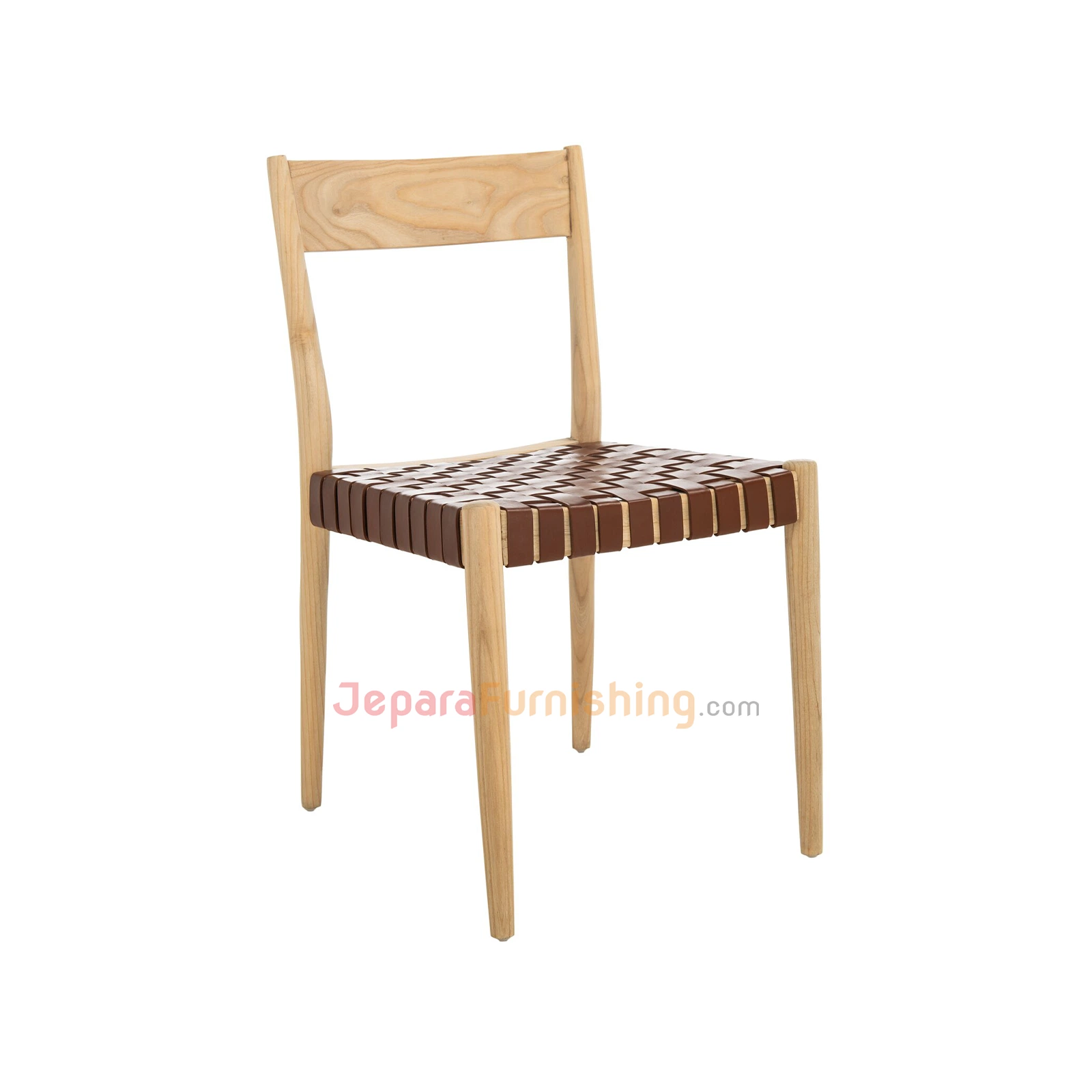 Kursi Makan Minimalis Siva Brown Leather (Natural)