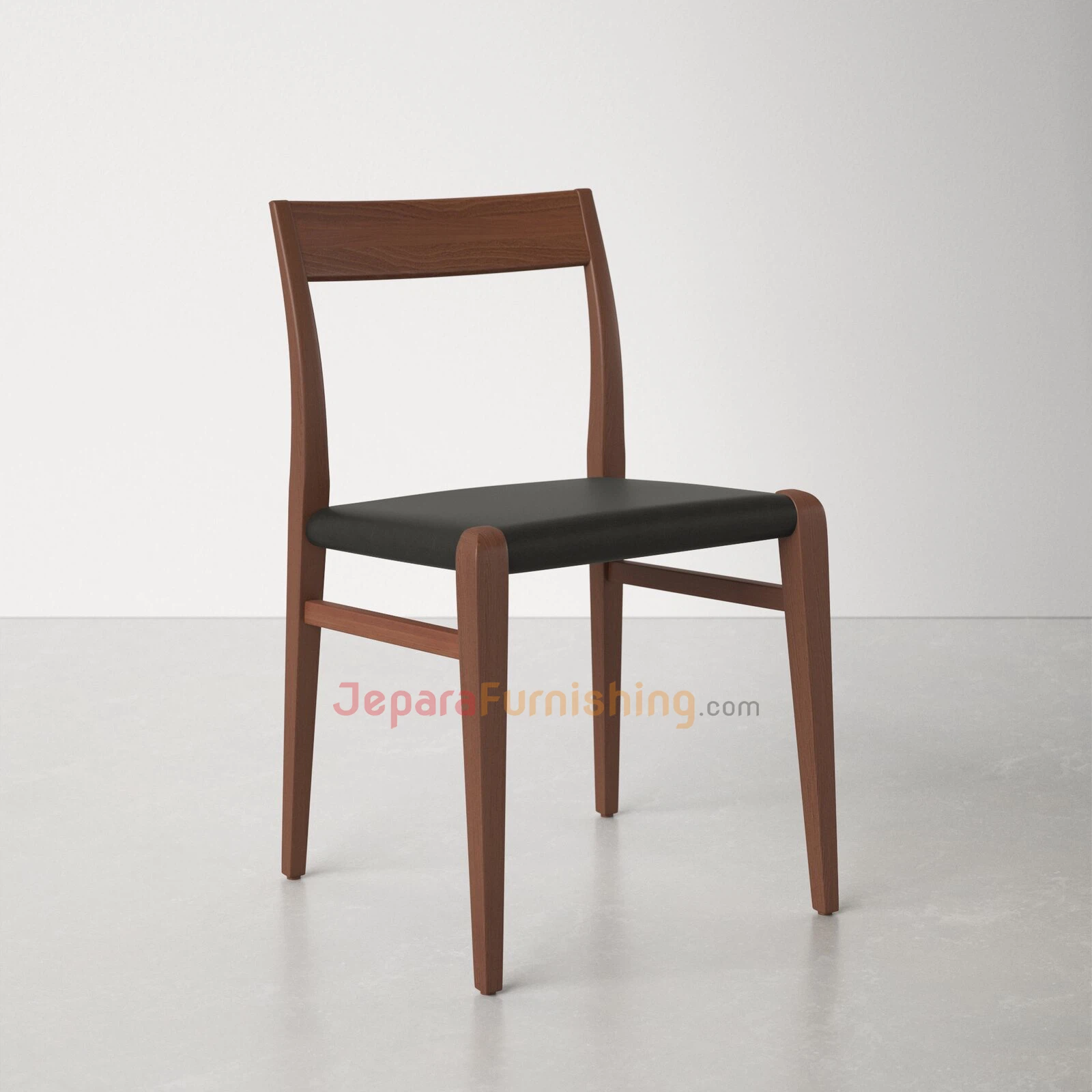 Kursi Resto Minimalis Kayu Jati - Vincent Black Leather Kursi Resto Minimalis Kayu Jati - Vincent Black Leather