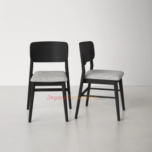 Senada Black Matte & Gray - Kursi Makan Cafe & Restoran