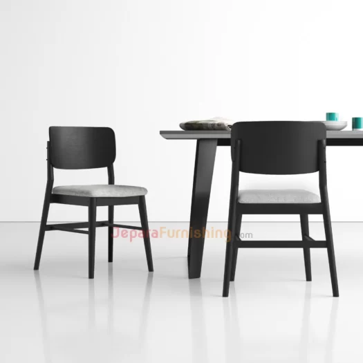 Senada Black Matte & Gray - Kursi Makan Cafe & Restoran Modern